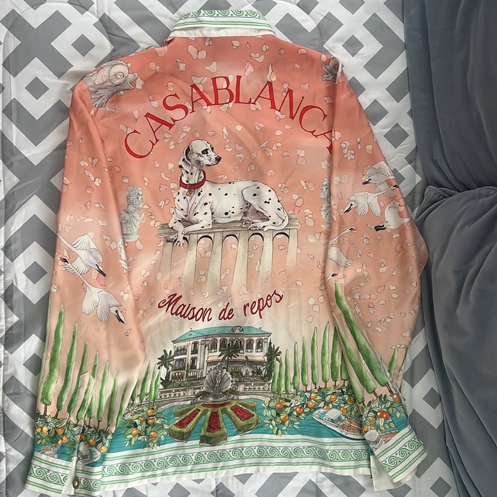 CasaBlanca %100 Silk “Long Sleeve” Shirt #Authentic
